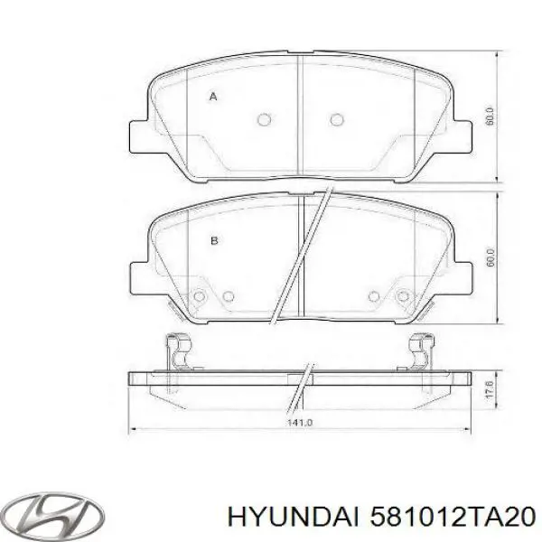 Колодки Hyundai/Kia 581012TA20 цена, от 21.54 USD