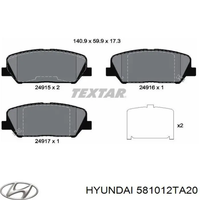 Купить 581012TA20 Hyundai/Kia Колодки тормозные