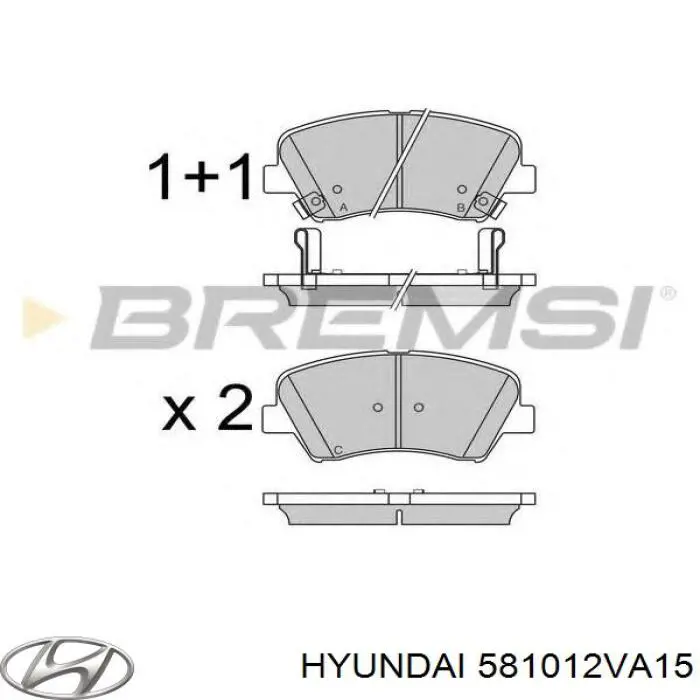 Передние тормозные колодки 581012VA15 Hyundai/Kia