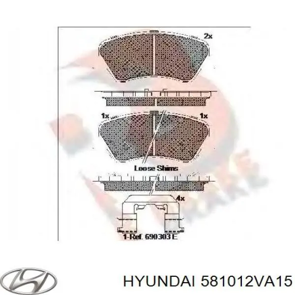 Колодки Hyundai/Kia 581012VA15 цена, от 51.10 USD