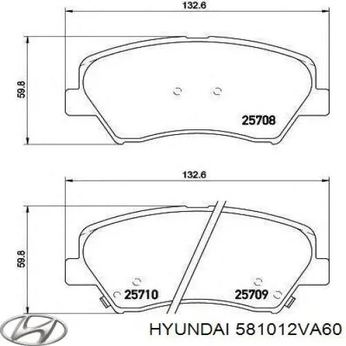 581012VA60 Hyundai/Kia передние тормозные колодки