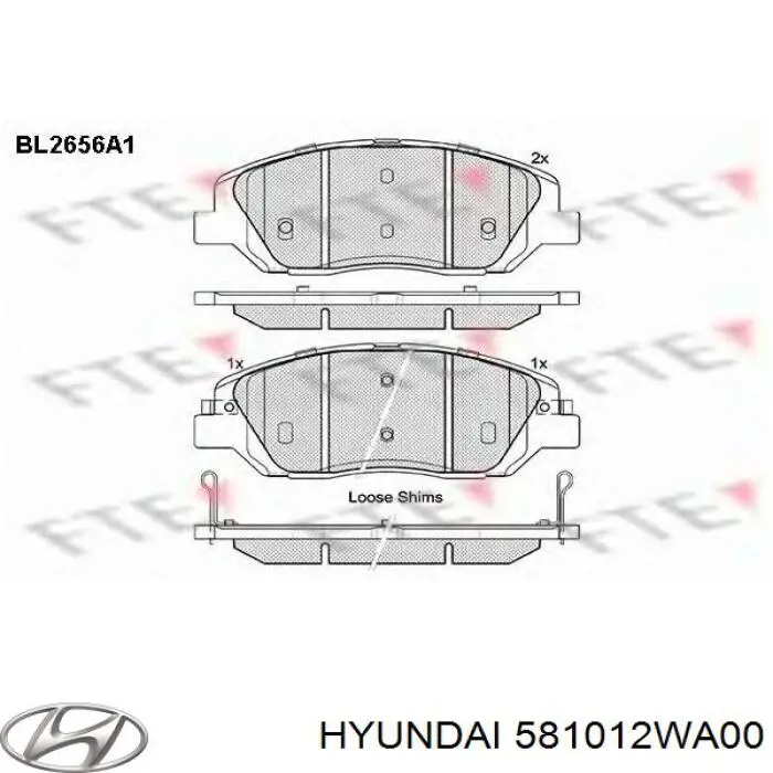 Тормозные колодки Hyundai/Kia 581012WA00