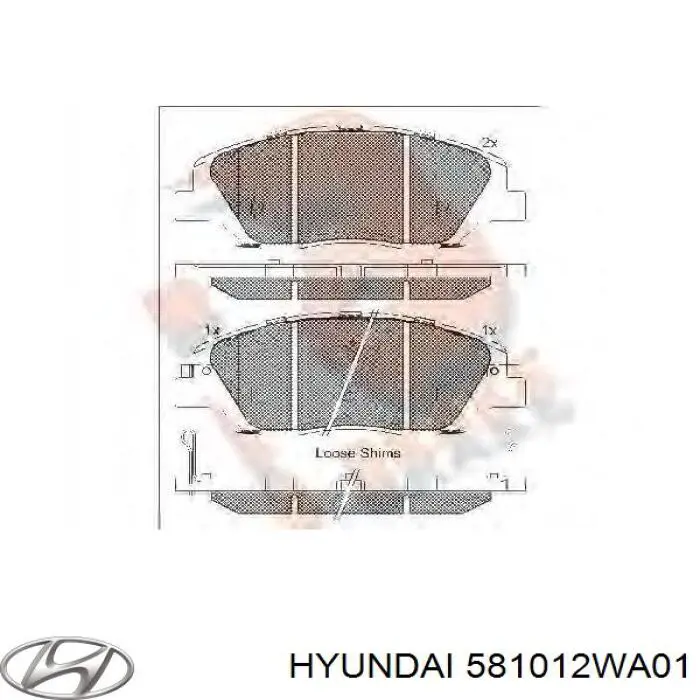 581012WA01 Hyundai/Kia Колодки передние