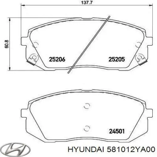 Sapatas do freio dianteiras de disco Hyundai/Kia 581012YA00 preço, a partir de 57,08 USD