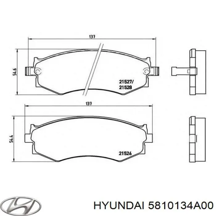 Передние тормозные колодки 5810134A00 Hyundai/Kia