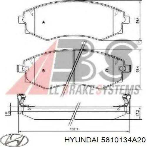 Колодки Hyundai/Kia 5810134A20 цена, от 17.37 USD