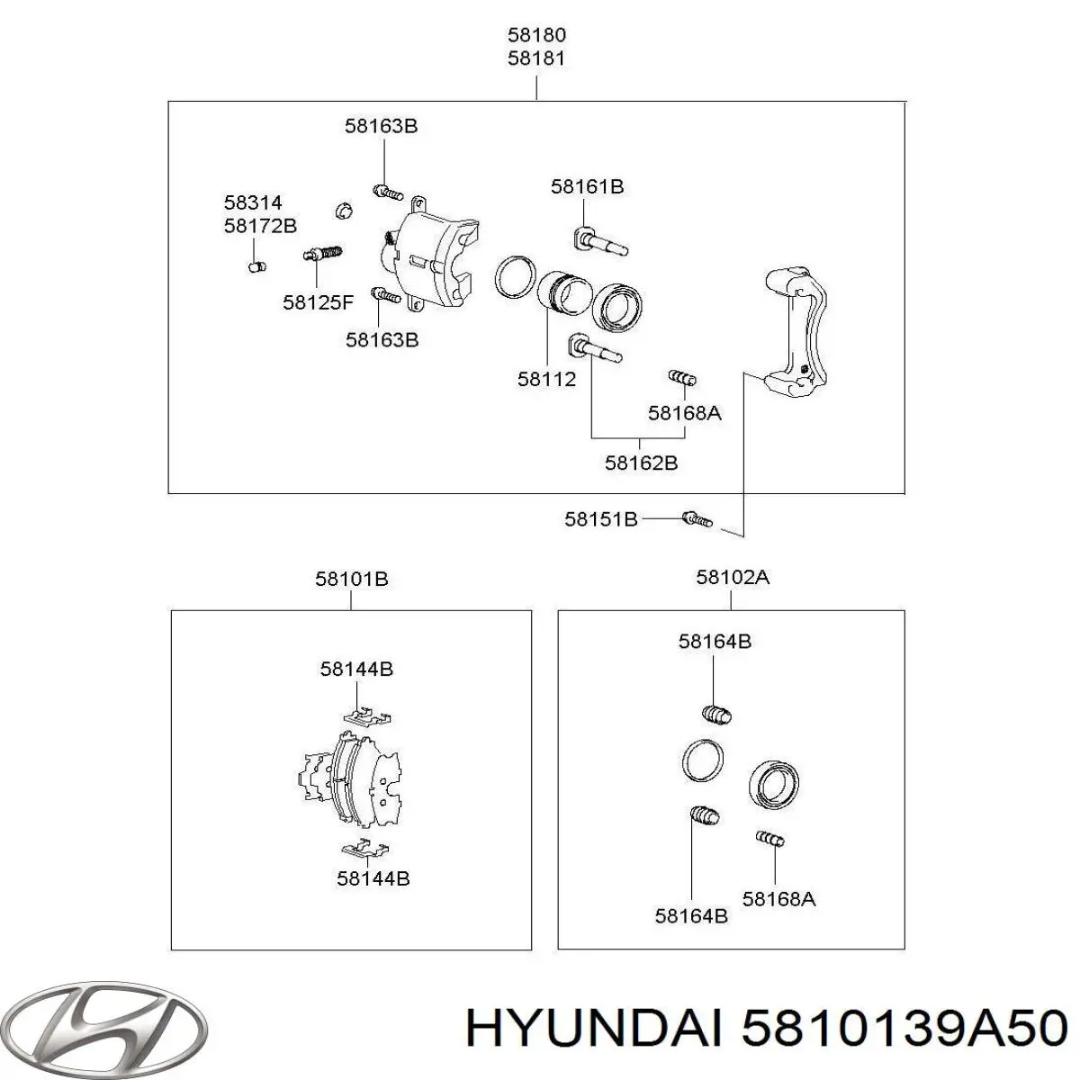 Передние тормозные колодки 5810139A50 Hyundai/Kia