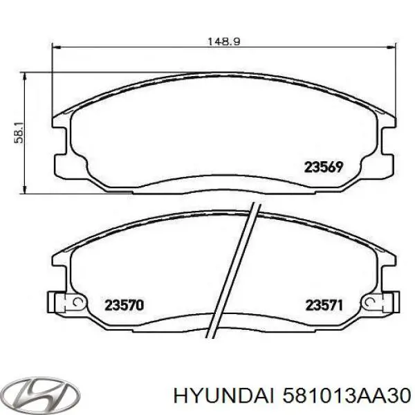 581013AA30 Hyundai/Kia Колодки передние