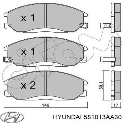 Колодки Hyundai/Kia 581013AA30 цена, от 24.27 USD