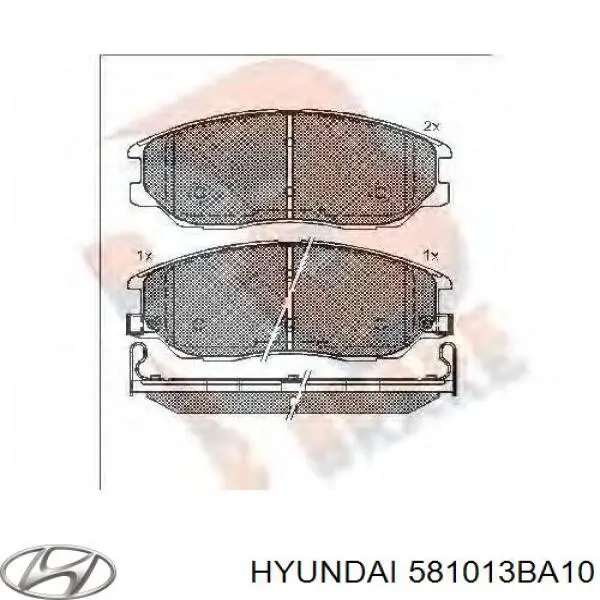 581013BA10 Hyundai/Kia колодки тормозные передние дисковые