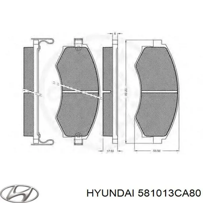 Передние тормозные колодки 581013CA80 Hyundai/Kia