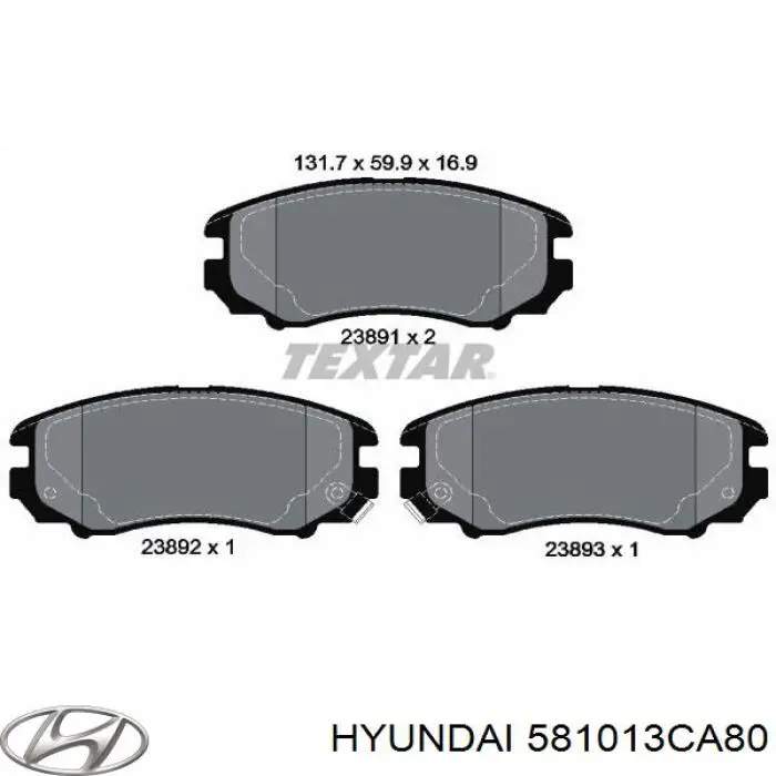 Колодки Hyundai/Kia 581013CA80 цена, от 17.51 USD