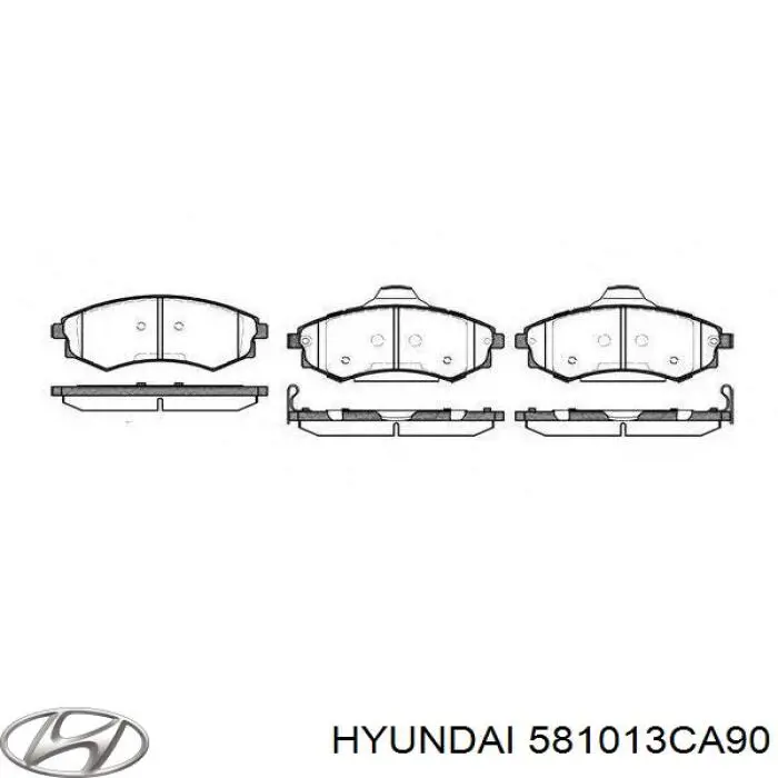 581013CA90 Hyundai/Kia колодки тормозные передние дисковые