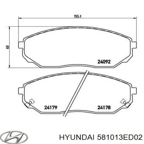 581013ED02 Hyundai/Kia колодки тормозные передние дисковые