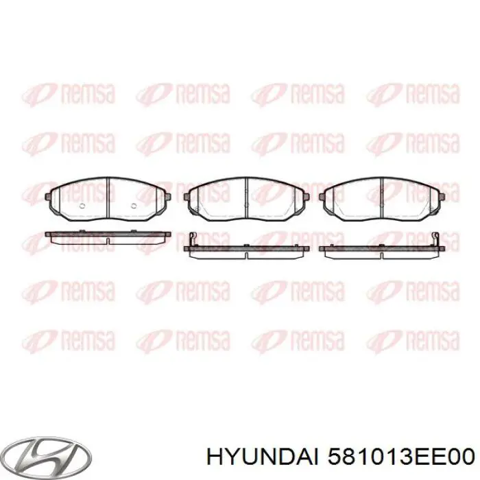 Передние тормозные колодки 581013EE00 Hyundai/Kia
