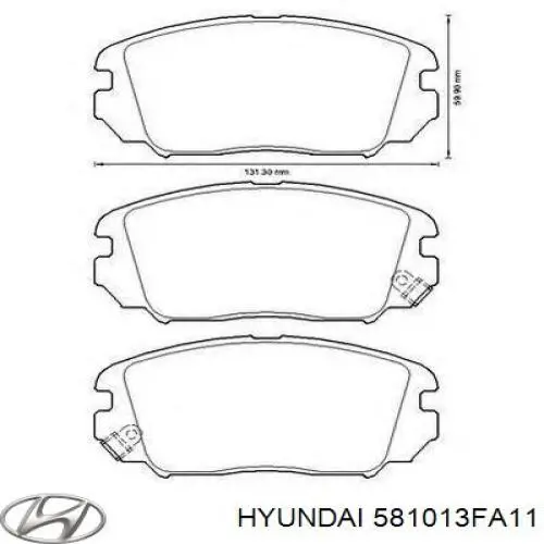 Колодки Hyundai/Kia 581013FA11 цена, от 24.83 USD