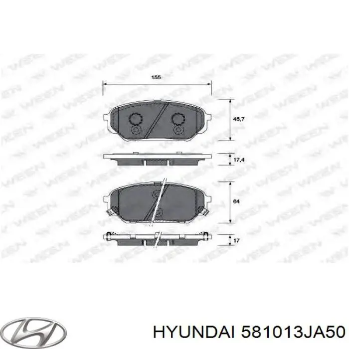 Колодки Hyundai/Kia 581013JA50 цена, от 25.31 USD