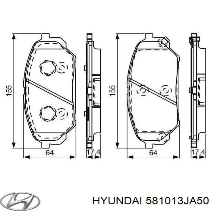 Купить 581013JA50 Hyundai/Kia Колодки тормозные