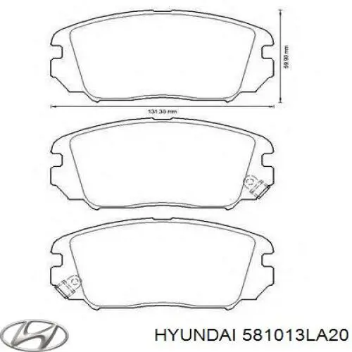 Передние тормозные колодки 581013LA20 Hyundai/Kia