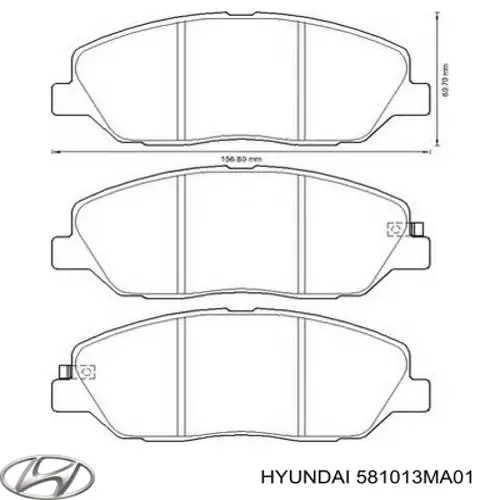 Передние тормозные колодки 581013MA01 Hyundai/Kia