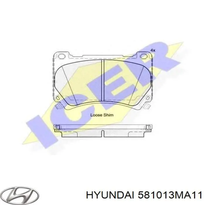 Колодки Hyundai/Kia 581013MA11 цена, от 31.04 USD