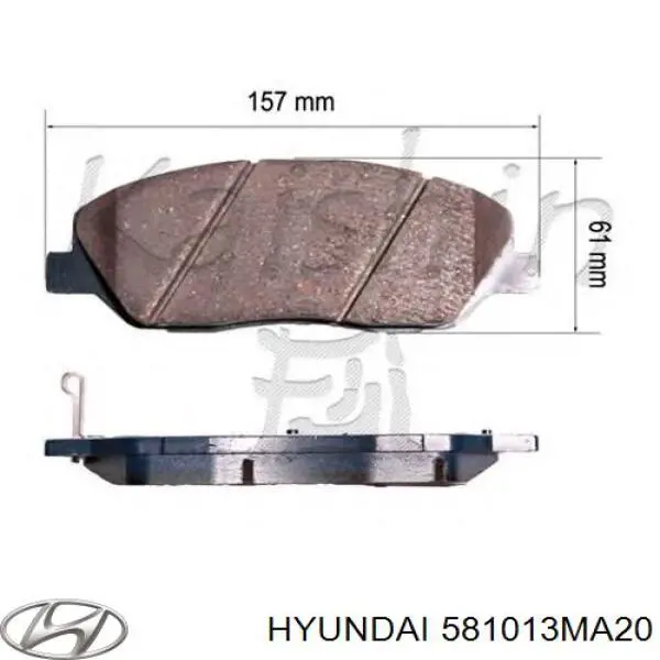 Передние тормозные колодки 581013MA20 Hyundai/Kia