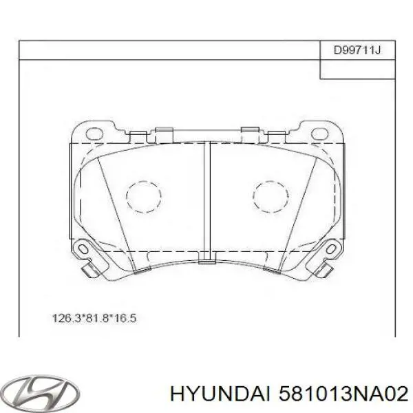 581013NA02 Hyundai/Kia Колодки передние