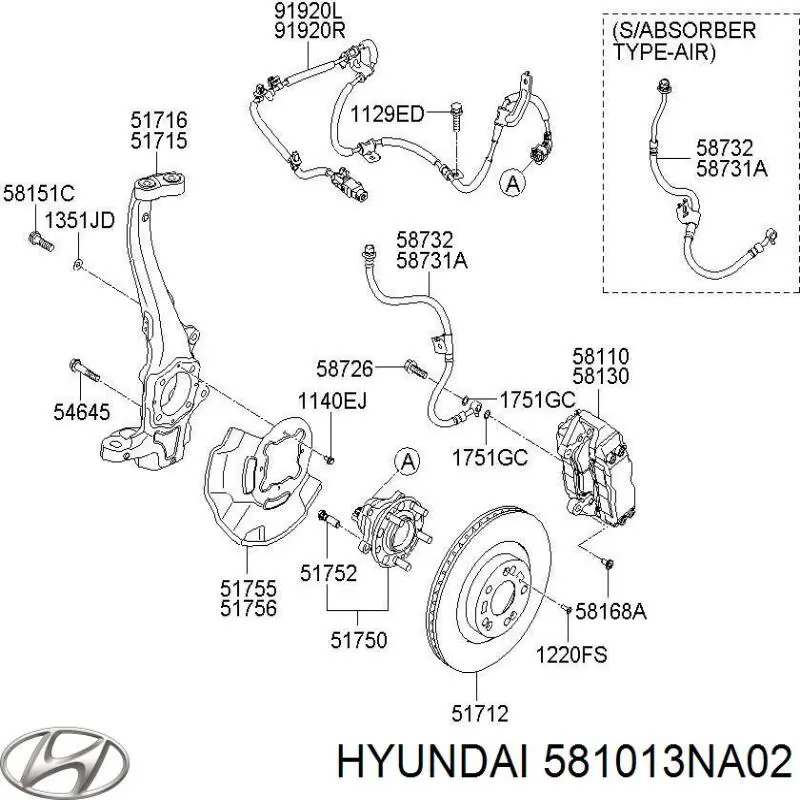 Передние тормозные колодки 581013NA02 Hyundai/Kia