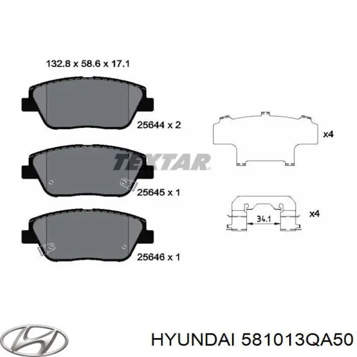 Купить 581013QA50 Hyundai/Kia Колодки тормозные