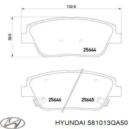 Тормозные колодки Hyundai/Kia 581013QA50