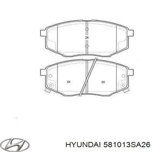 581013SA26 Hyundai/Kia колодки тормозные передние дисковые