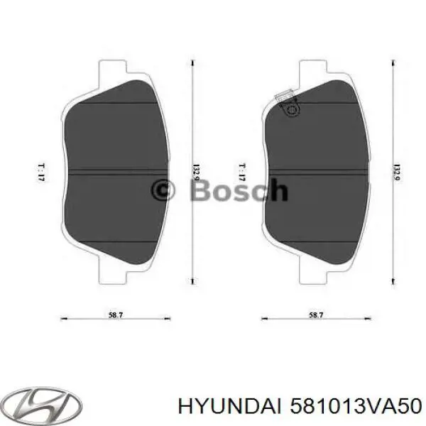 Колодки Hyundai/Kia 581013VA50 цена, от 23.93 USD