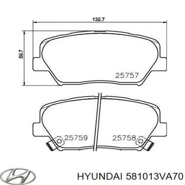 581013VA70 Hyundai/Kia передние тормозные колодки