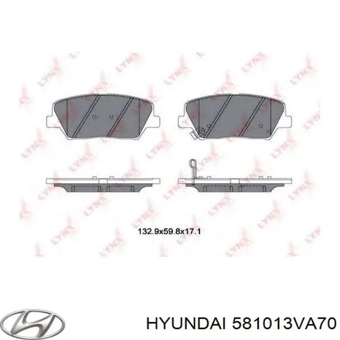 Тормозные колодки Hyundai/Kia 581013VA70