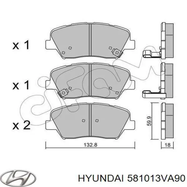 Купить 581013VA90 Hyundai/Kia Колодки тормозные