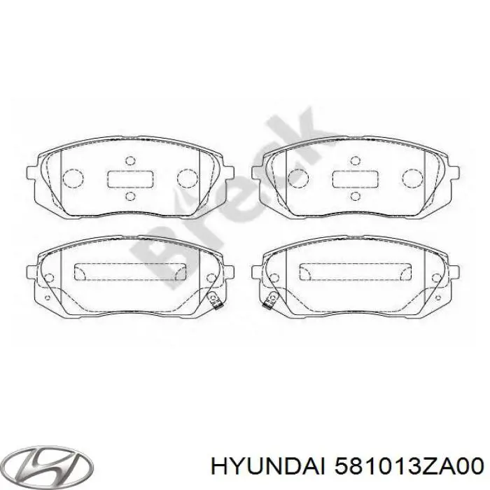 Передние тормозные колодки 581013ZA00 Hyundai/Kia