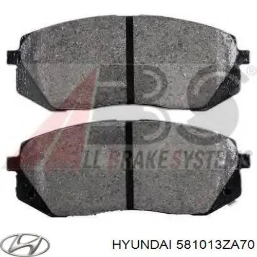Тормозные колодки Hyundai/Kia 581013ZA70