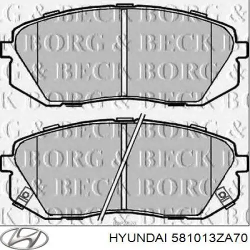 Передние тормозные колодки 581013ZA70 Hyundai/Kia