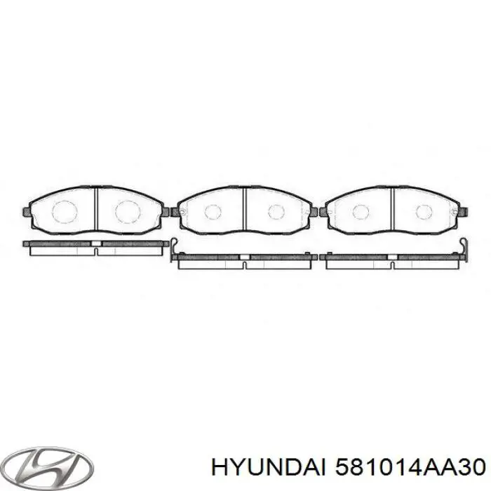 Передние тормозные колодки 581014AA30 Hyundai/Kia