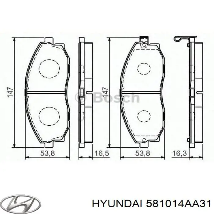 Купить 581014AA31 Hyundai/Kia Колодки тормозные