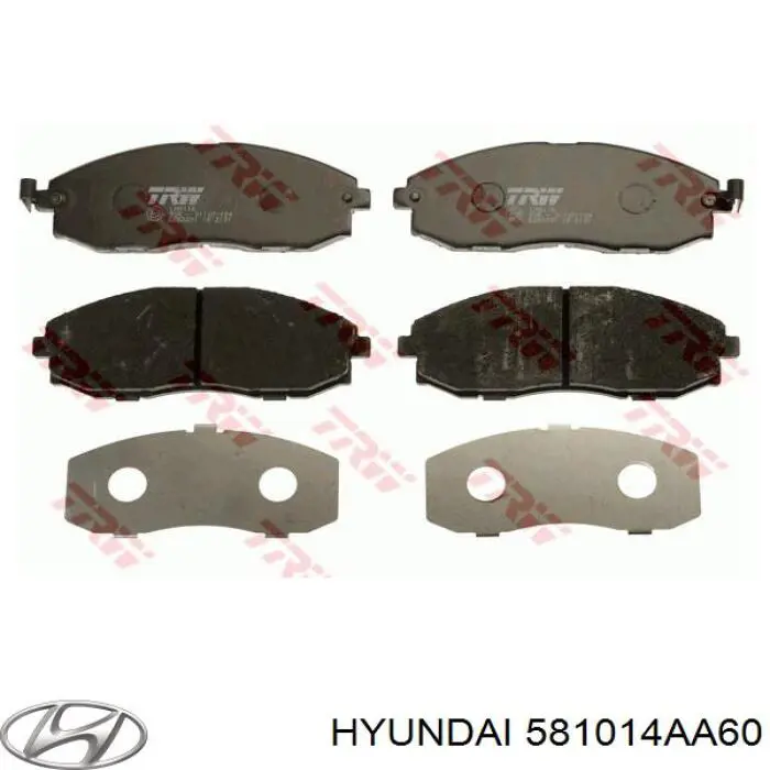 Передние тормозные колодки 581014AA60 Hyundai/Kia