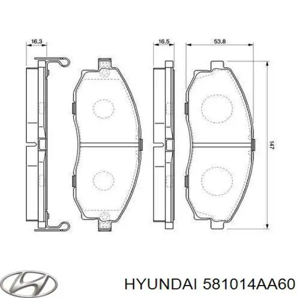 Колодки Hyundai/Kia 581014AA60 цена, от 22.48 USD