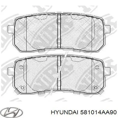 Передние тормозные колодки 581014AA90 Hyundai/Kia