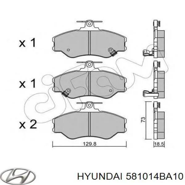 581014BA10 Hyundai/Kia передние тормозные колодки