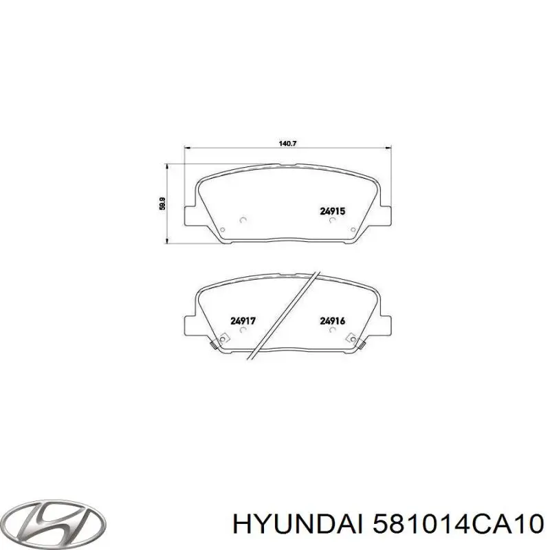 Колодки Hyundai/Kia 581014CA10 цена, от 21.54 USD