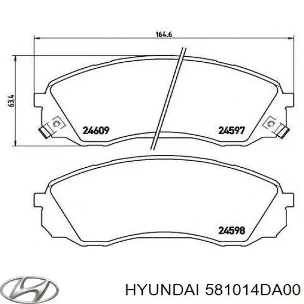 581014DA00 Hyundai/Kia колодки тормозные передние дисковые