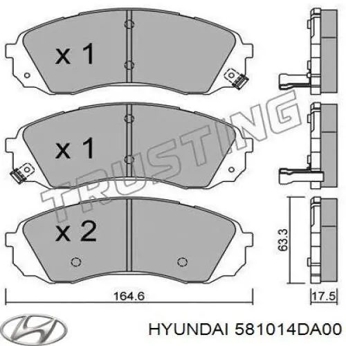 Купить 581014DA00 Hyundai/Kia Колодки тормозные