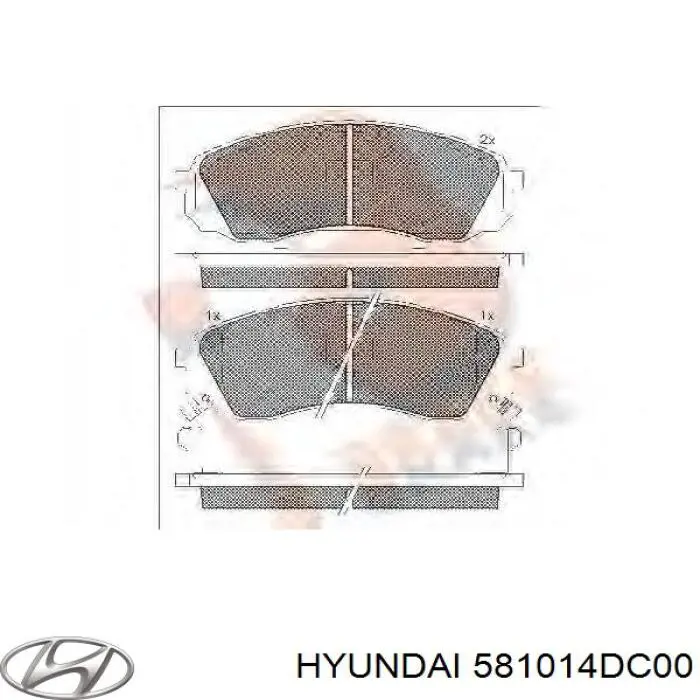 Передние тормозные колодки 581014DC00 Hyundai/Kia