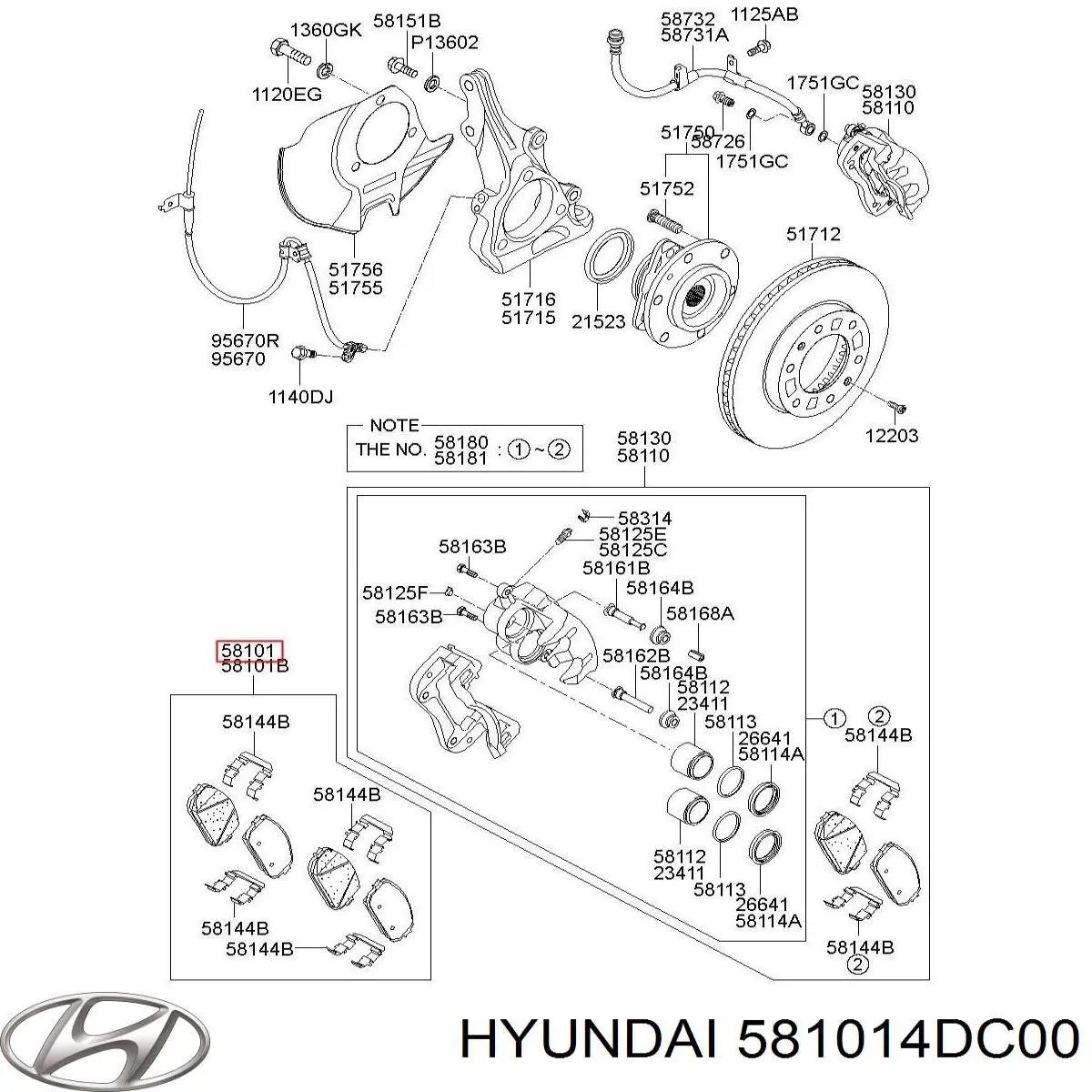 Колодки Hyundai/Kia 581014DC00 цена, от 35.62 USD
