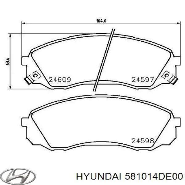 581014DE00 Hyundai/Kia sapatas do freio dianteiras de disco